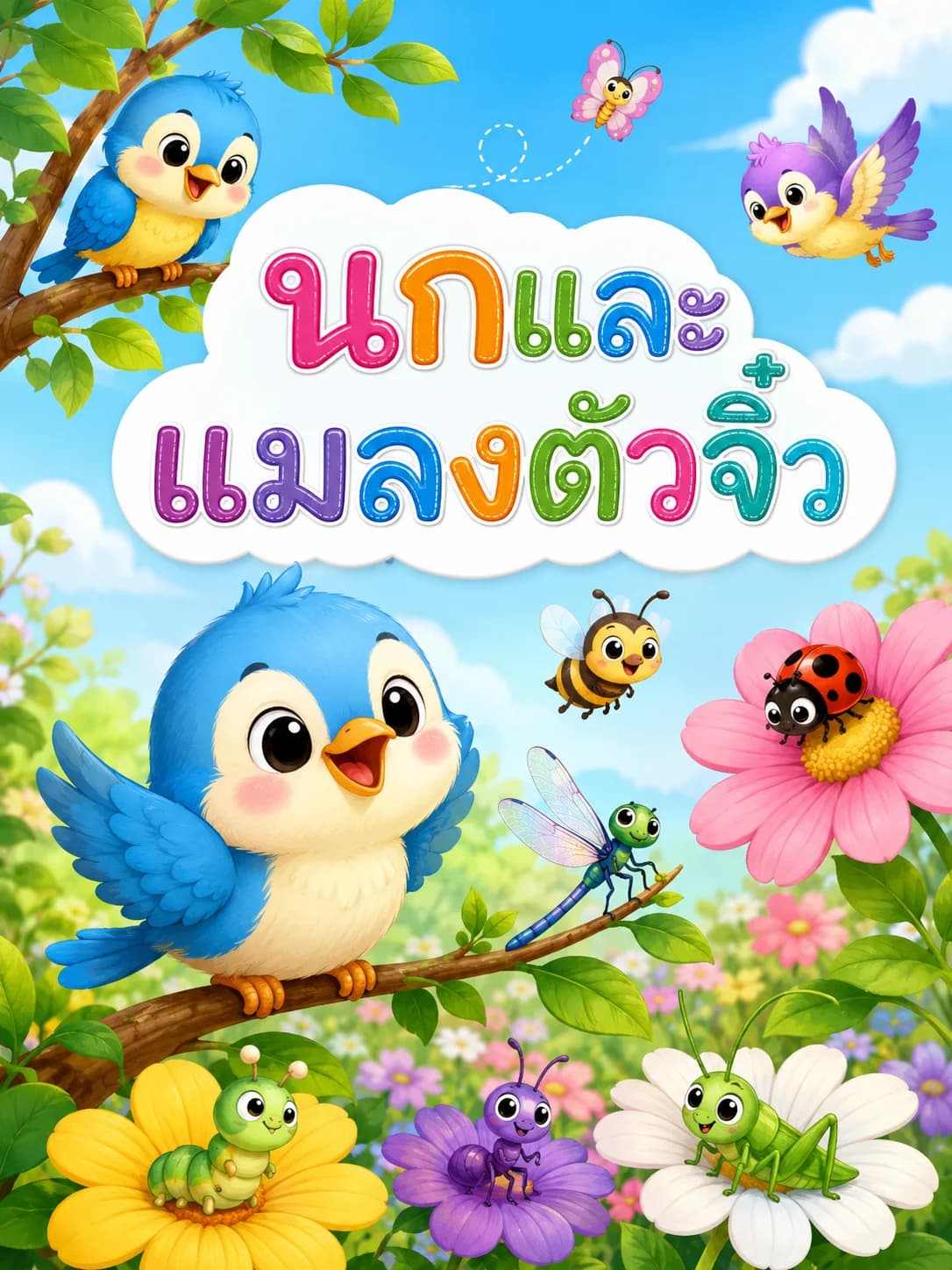 ปกหนังสือ นกและแมลงตัวจิ๋ว